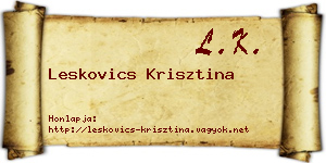 Leskovics Krisztina névjegykártya