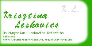 krisztina leskovics business card